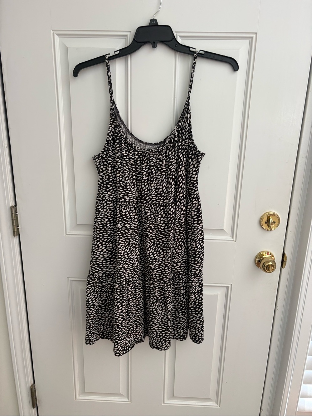 Source Unknown Black and White Spotted Casual Sundress